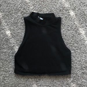 Black Turtleneck Crop Top